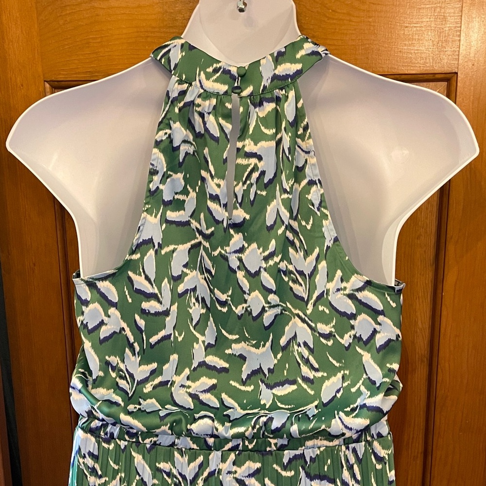 Scoop Maxi Dress Pleated Skirt Green & Blues 12/14 NWOT - Picture 5 of 15